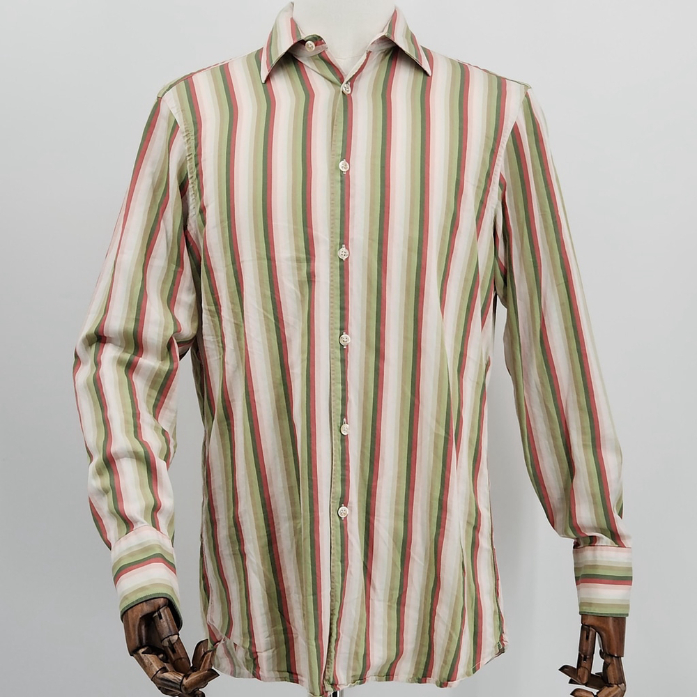 KENZO Homme Men’s Luxury Casual Dress Shirt 41/16 100% Cotton Night Out Flashy